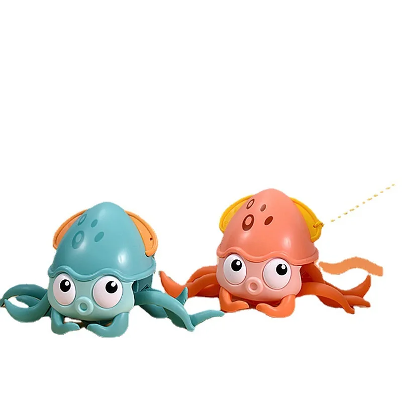 Octopus Bath Toy Crawling Amphibious Movable Bathtub Toy Windup Swimming Octopus Pull String Activity Toy for Kids Toddlers