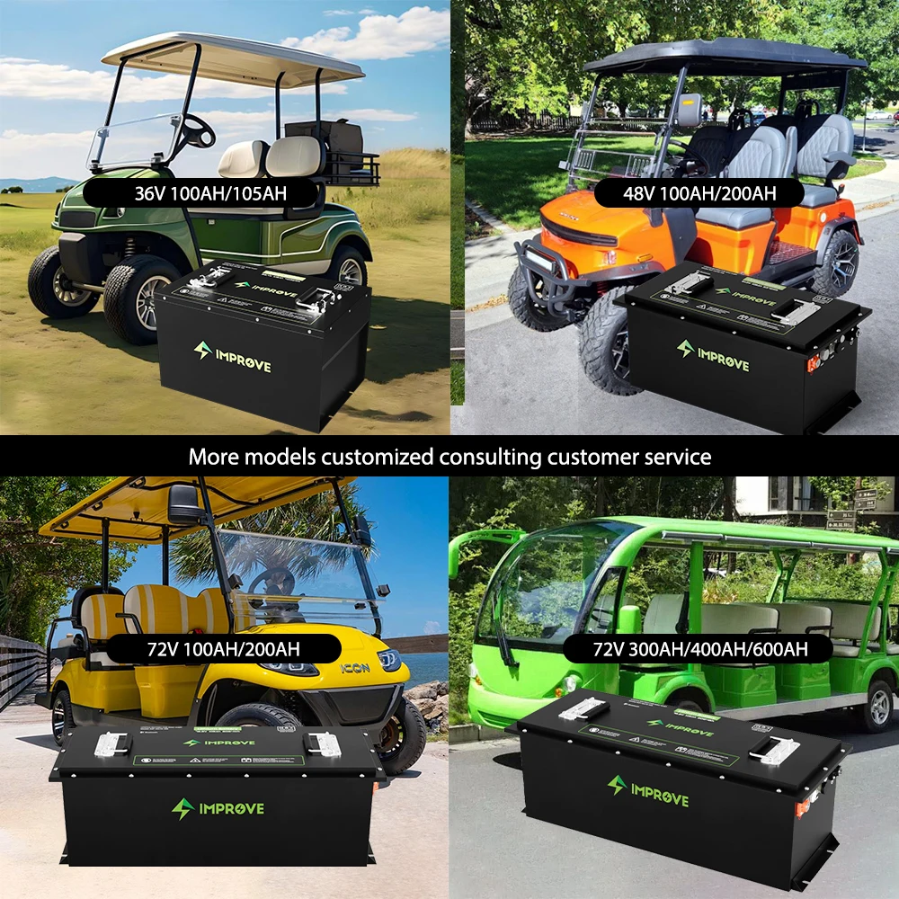 Wholesale Street Legal Mini 4 Wheel 36v 100ah 60 Volt Pack Electric 4 Seater Lithium Battery Golf Cart With Steel Case And BMS