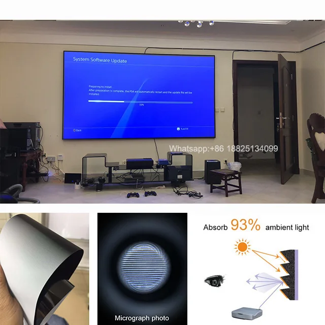 XYScreen ZHK100B PET Crystal 100-120inch 4K ALR UST Projector screen replacement lcd tv screen for fengmi 4k laser projector