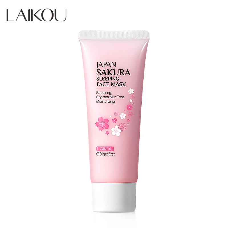 Natural Skincare Products LAIKOU Sakura Sleeping Face care Brighten dull skin night cream 80g