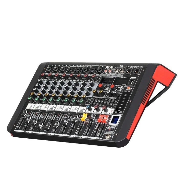 GS-8 MP3,  +48V Phantom Power, 4-16 Channels Slim Sound Mixer Audio With Bulutoth