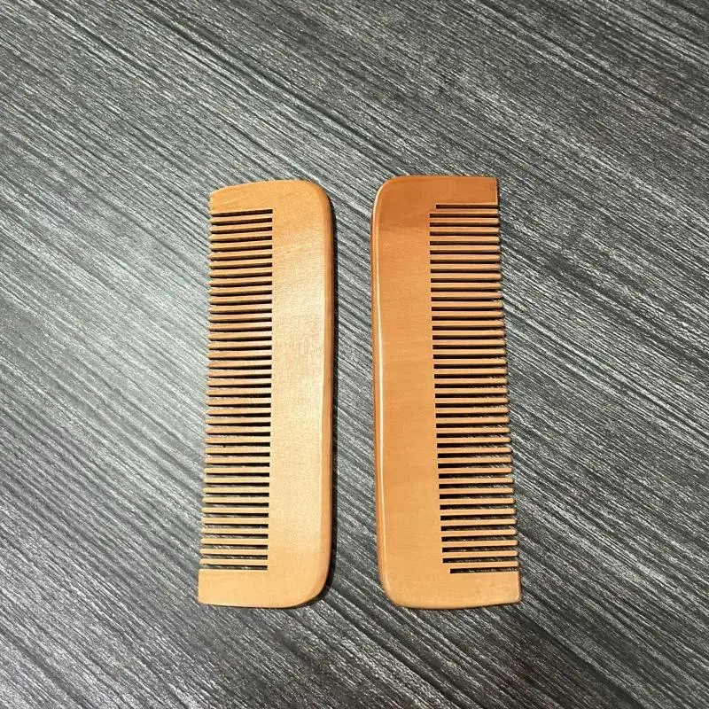 eco friendly natural wooden hair comb brushes set Custom logo Wide Tooth Hair Styling Neem Wood comb  for hair growth