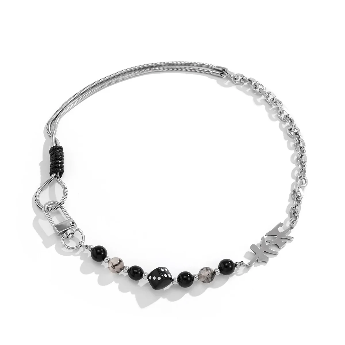 Оптовая продажа; Женская обувь в стиле «хип-хоп» Нержавеющая Сталь Змея Кость цепи толстый каблук кости из бисера ожерелье виде мужские ювелирные изделия