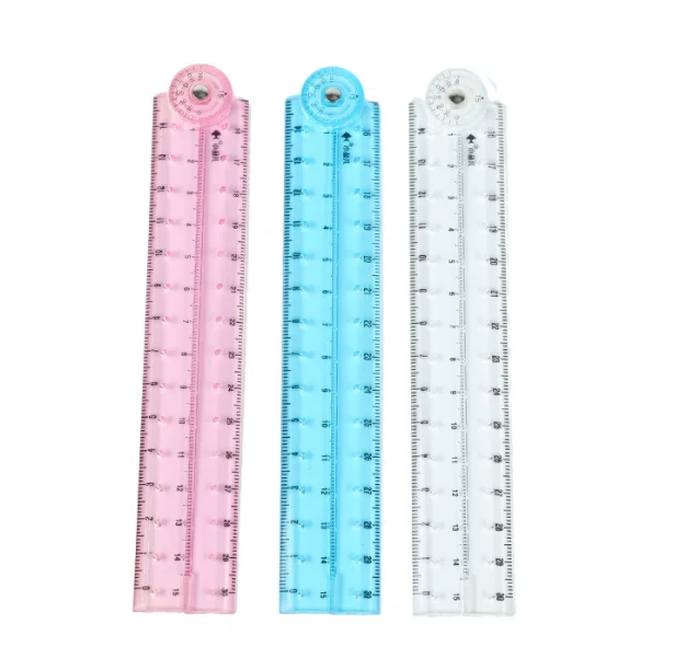 15cm promotional stationery Color flexible ruler Plastic flexible folding stationery ruler