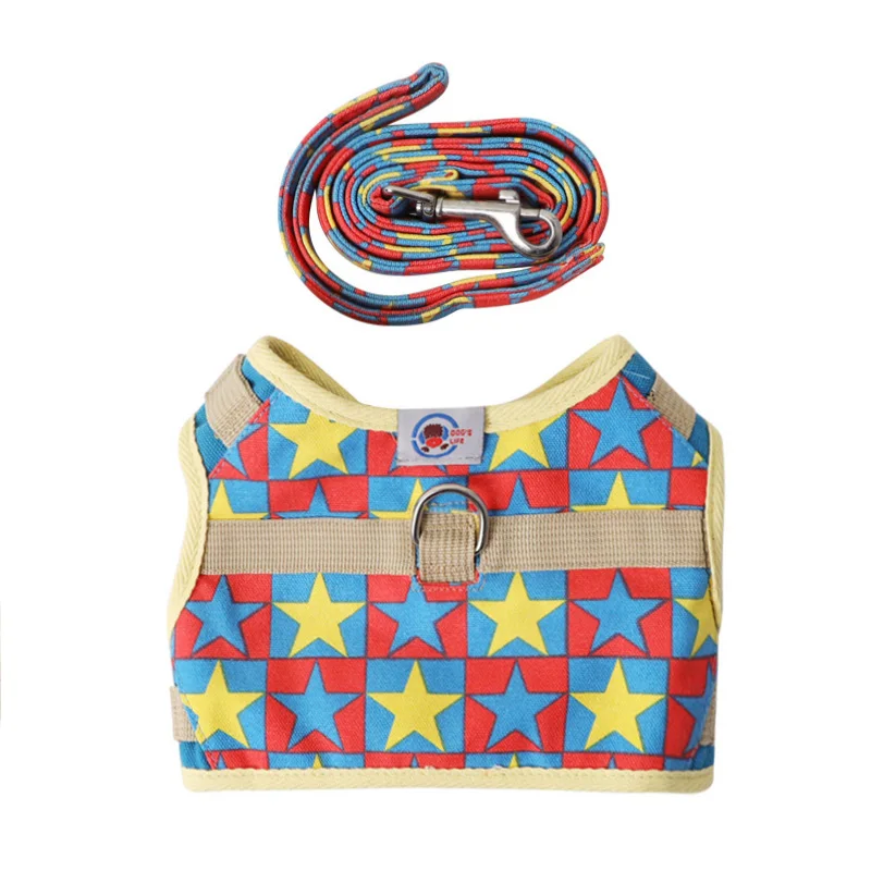 Dog Collar Nylon Cloth Accessories Floral Printing Pet Dog Harness 2021 Good Quality Soft Breathe Vest Dog Puppy Harness