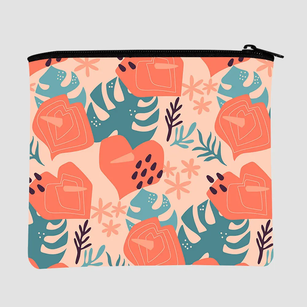 Eco Friendly Environmental 3D Sublimation Digital Printing Recycled Material RPET 300D Coin Purse Makeup Cosmetic Pouch Bag