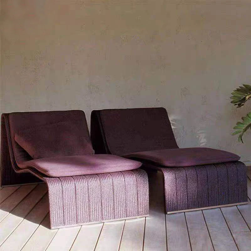 Hot Sale outdoor sun lounger furniture garden lounge chair Outdoor rattan sofa hotel club balcony lazy lounge chair