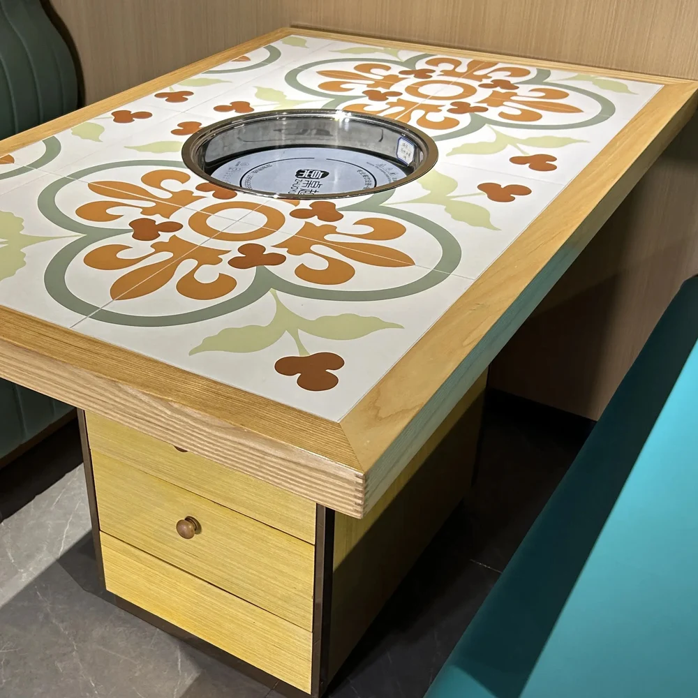 Zhuoyue C66932 instant order japanese Hot pot bbq korean private dining rooms shabu shabu hidden hotpot induction Tables