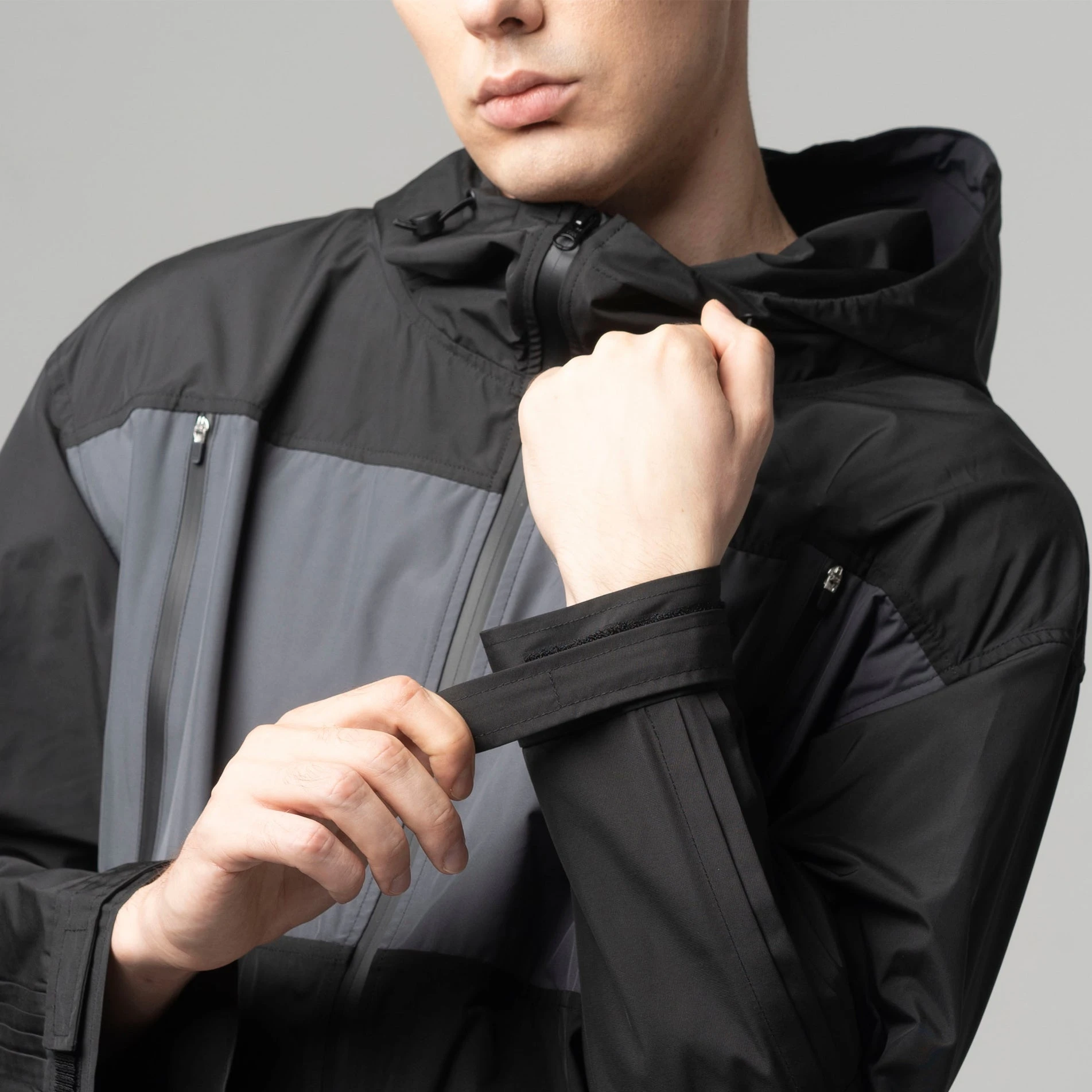 OEM пользовательская уличная одежда на молнии свободная нейлоновая цветная блокированная ветровка куртка унисекс спортивная мягкая для мужчин