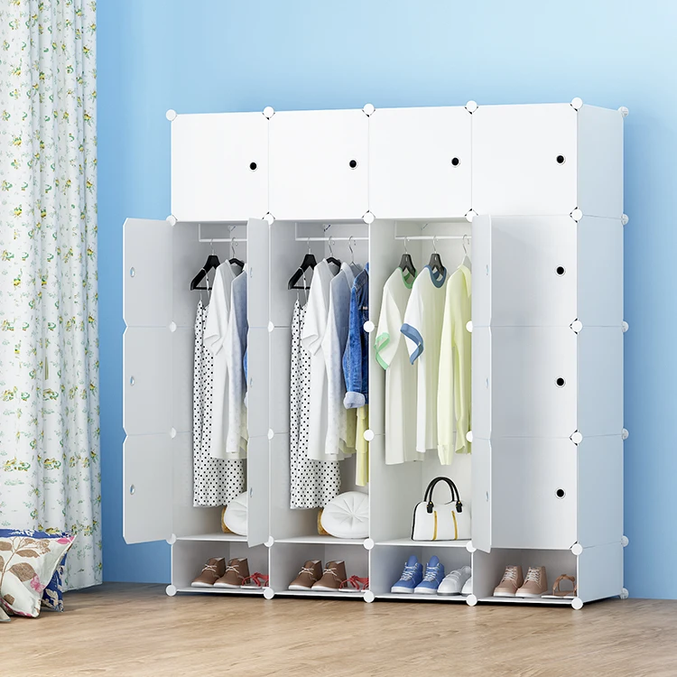 DIY cubes magic thickened pp material plastic wardrobe organizer closet large capacity armoir for living room