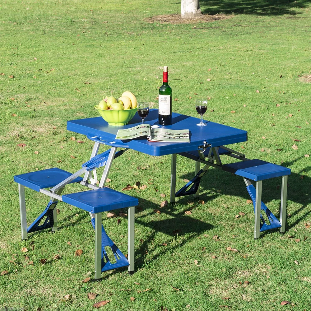 High quality plastic outdoor garden folding picnic table and chairs in china