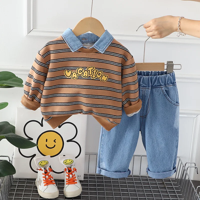 Wholesale Newborn Baby 2pcs Spring Autumn Costume Baby Boy Girl Clothes Set Good Quality Outfits Baby Clothing Gift Set