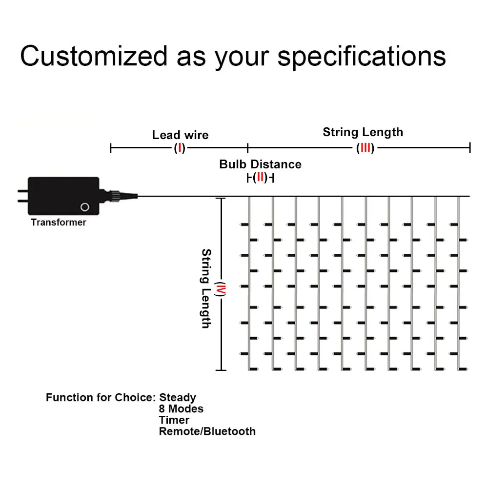 LED Fairy String Lights with 8 Modes for Christmas Wedding Party Family party Patio christmas icicle light