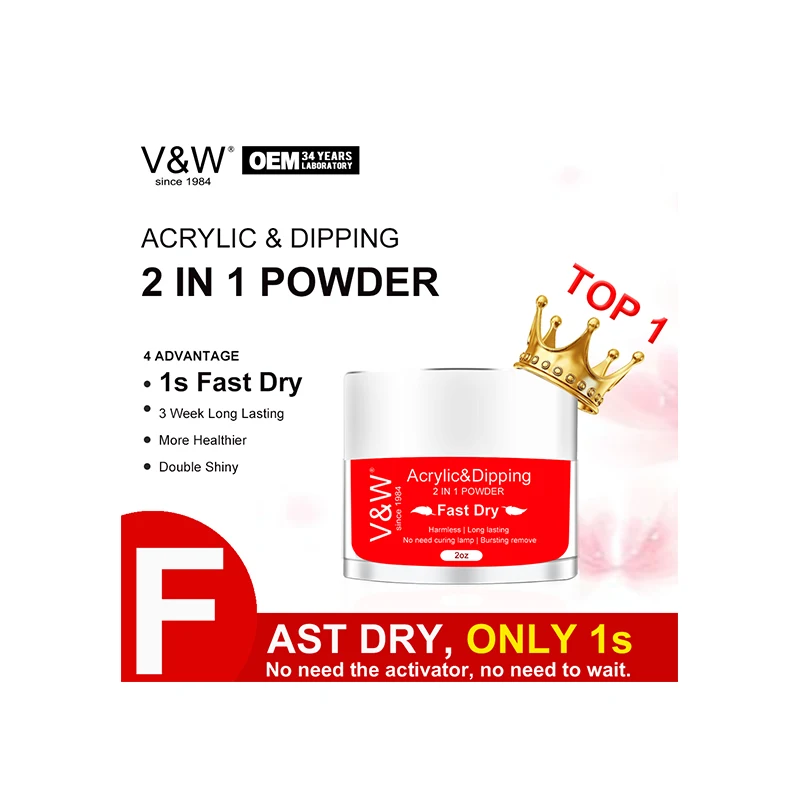VW manufacturers 2 in 1 dip powder acrylic powder for nails dipping powder nails system