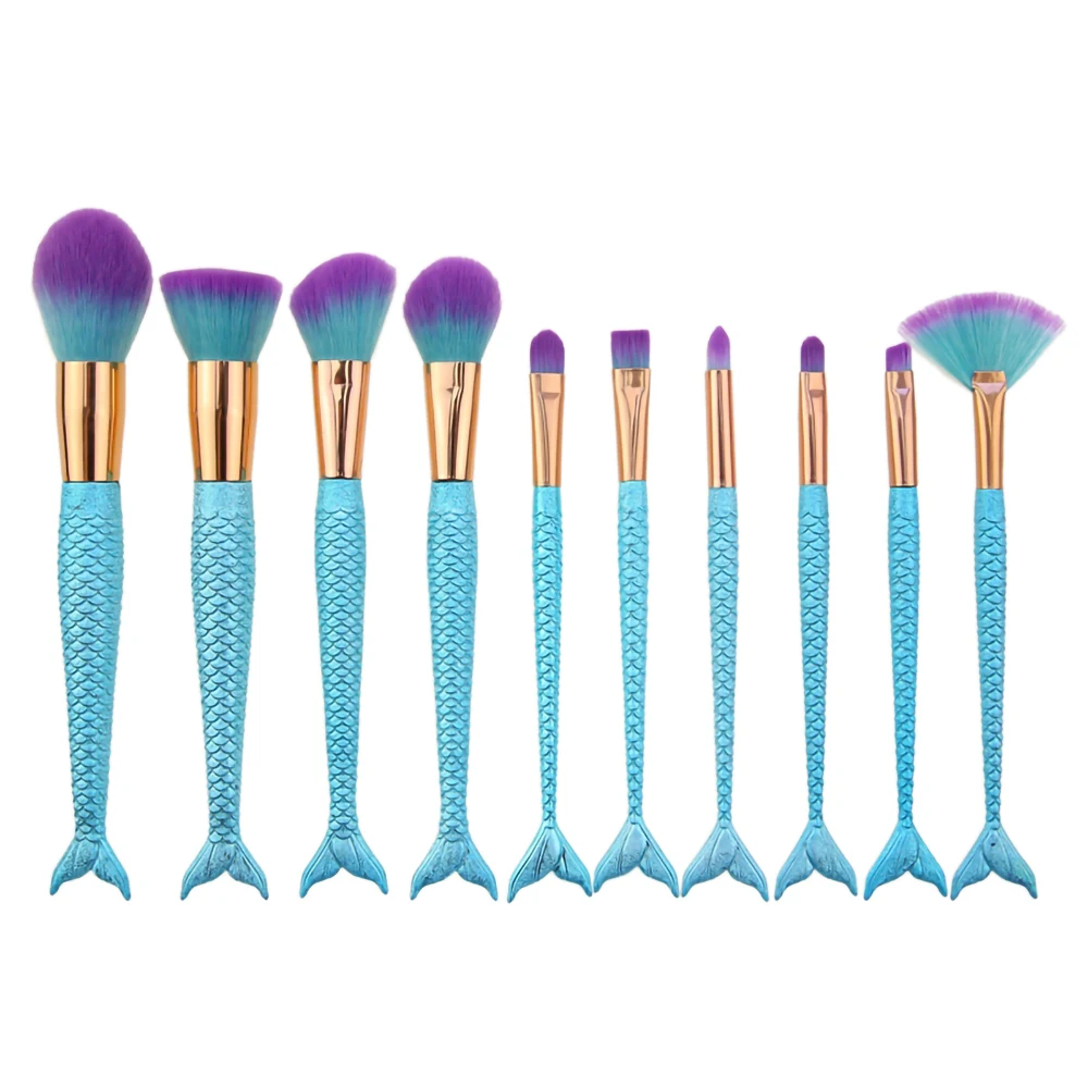 Beauty tools manufacturers mermaid makeup brush blue make up brush set