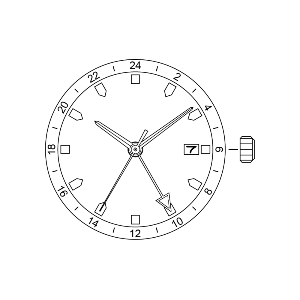 Japan Miyota New Movement 9075 With GMT Function Watch Parts Mechanical Automatic Watch Movement