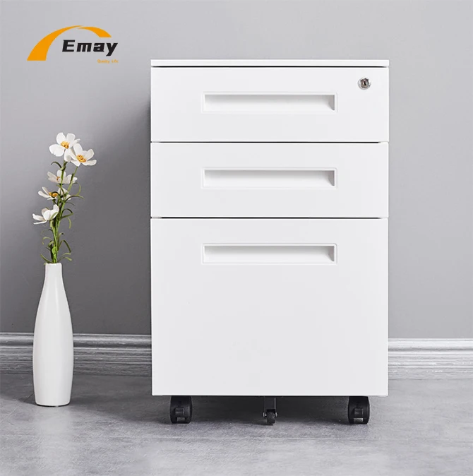 Colorful Handle Metal Filing Cabinet With Lock Steel Mobile File Storage For A4/FC Folder
