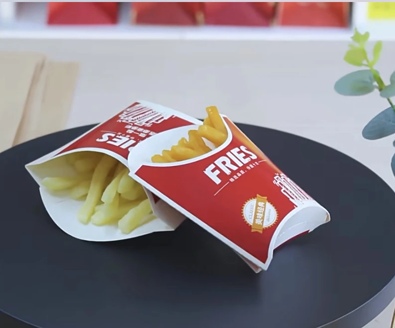 Customized White Cardboard Paper Fried Chips Paper Cone