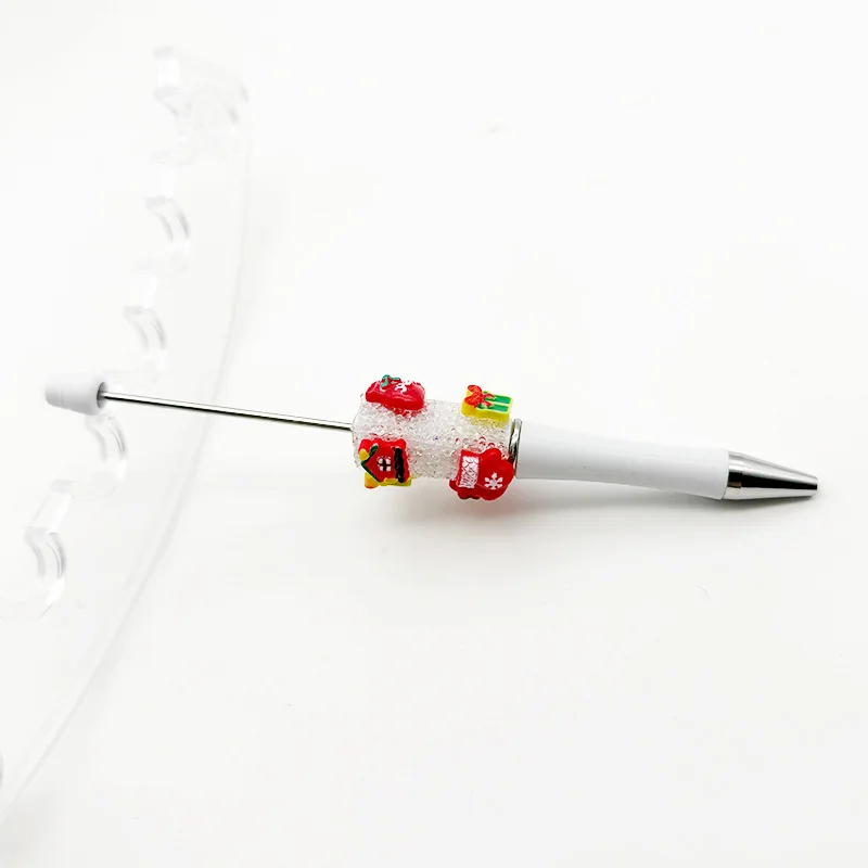 Christmas DIY Bead Pen Cartoon Christmas Gift Box Sugar Ballpoint Pen Cute Granule Pens