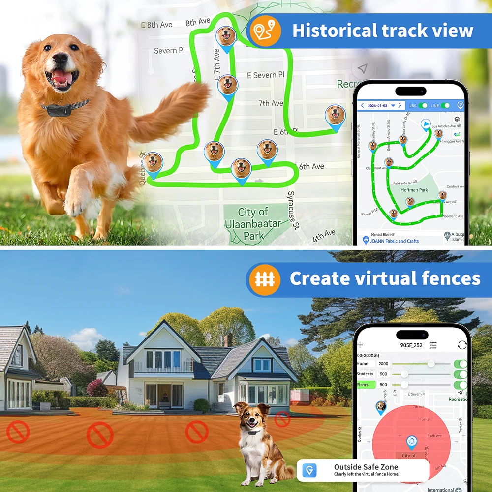 TIZE New Release Geo Fence Mini Pet Smart Wear Pet Anti-Lost Device GPS Dog Collar Pet Locator Tracker