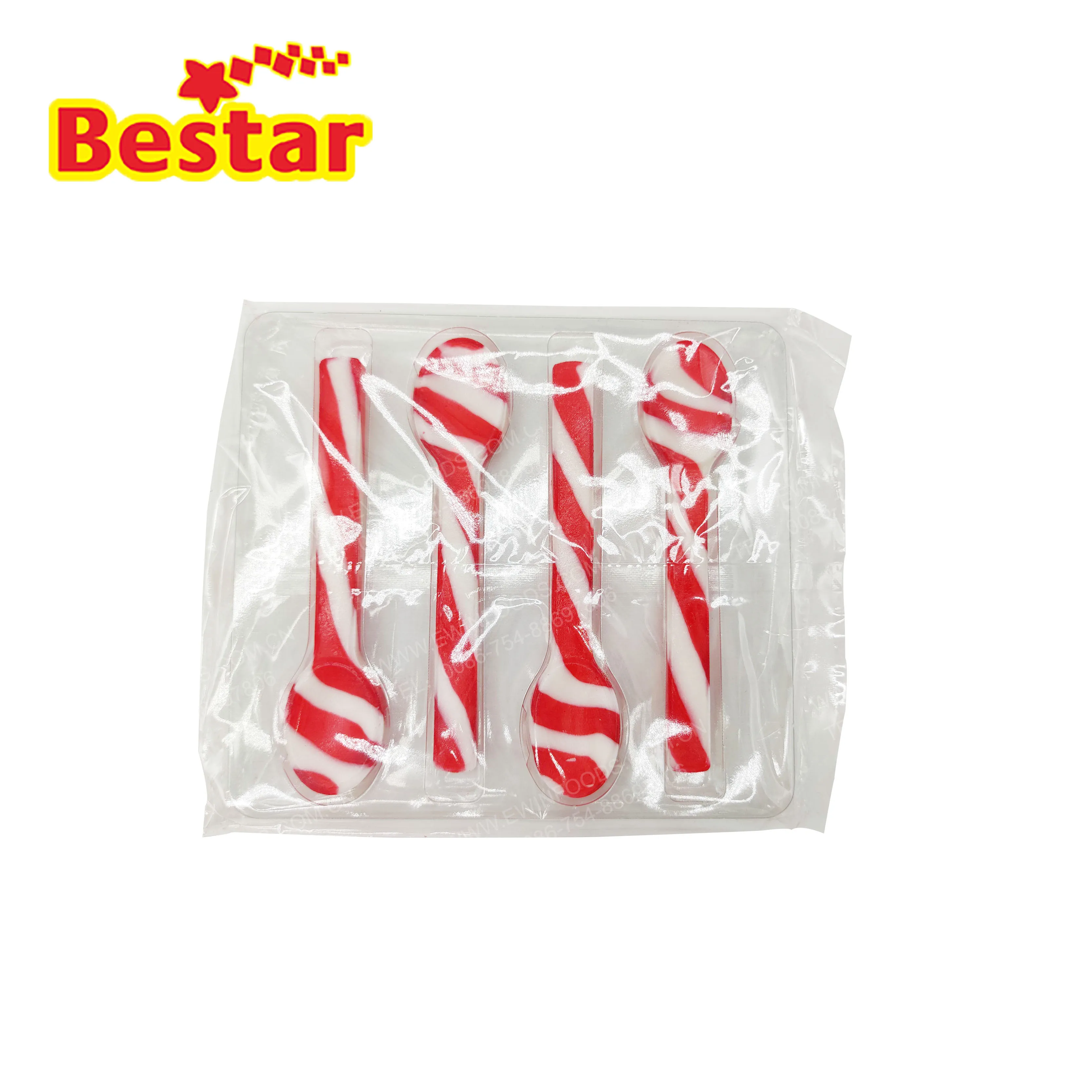 Christmas decoration spoon shape hard candy for sale factory direct candy cane in box peppermint hard candy lollipop