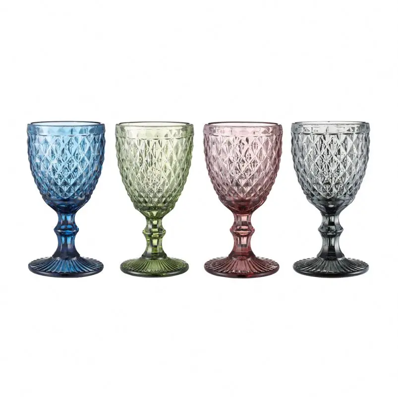 Stock Wholesale Good Quality Solid Color Wine Goblet Glasses
