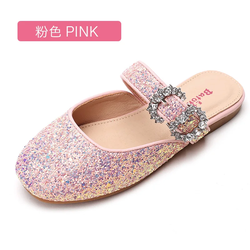 Slippers Wholesale Summer Fashion Cute Non-slip Flat Sequin Kids Sandal For Girls
