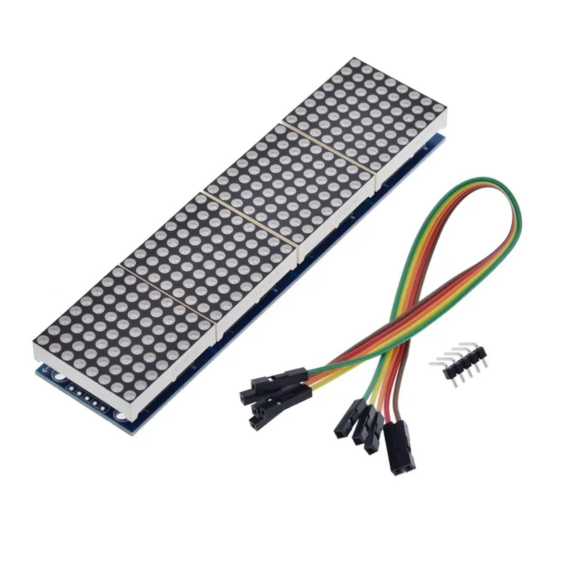 MAX7219 Dot Matrix Module For Microcontroller 4 In One Display with 5P Line Red Green Blue Dot Matrix max7219 for arduino