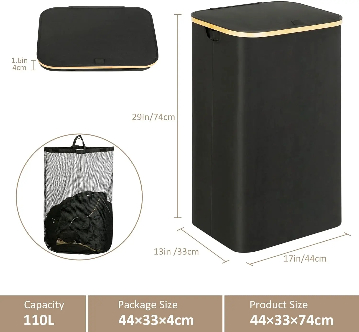 LOW MOQ Fashionable Convenience Elegant laundry basket bamboo for Schools or offices