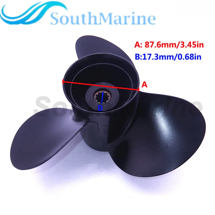 Boat Aluminum Alloy Propeller 58100-96410-019 10 1/4x10-K for Suzuki DT20 FT25 DT30 DF25 DF30 Outboard Motor 10.25x10