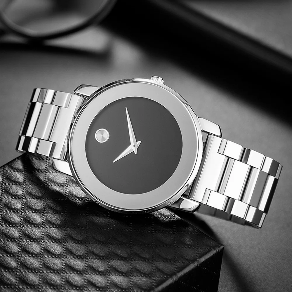 Dubai jewelry Luxury Fashion Gold Stainless Steel Watch Classic Business Ultra Thin Waterproof Wristwatch Quartz Watch for Men