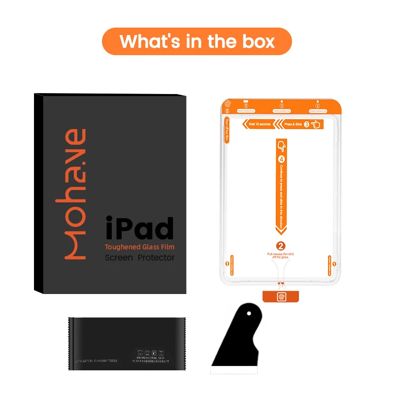 Ударопрочная защитная пленка против царапин для iPad mini air pro, легкий аппликатор, комплект для установки закаленного стекла 9h