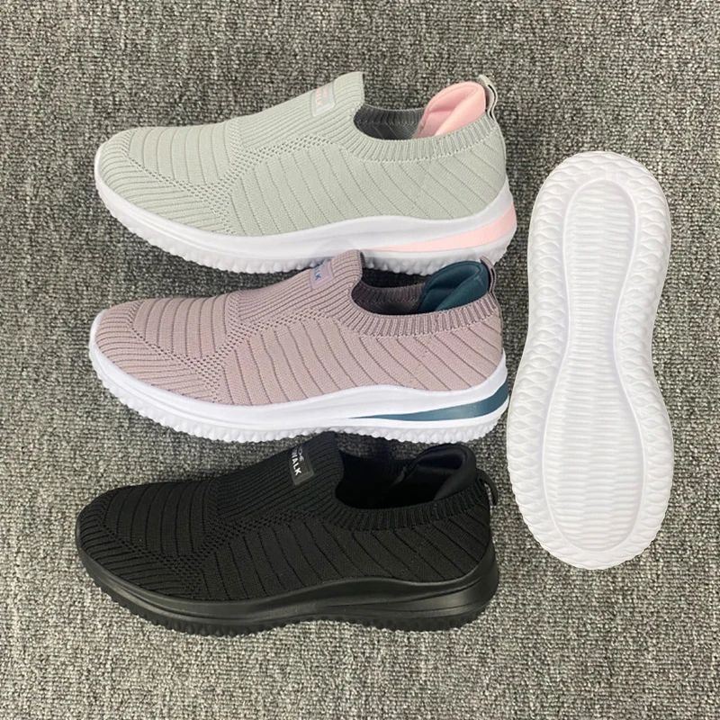 Mammon Wholesale Fashion Outdoor Sports Sneakers Casual Running Shoes Ladies Fly Knitted Shoes