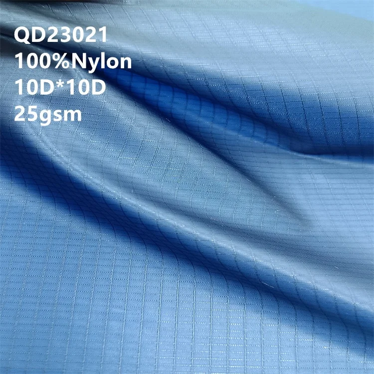 10d 500T high tenacity waterproof downproof DWR breathable Glossy Ripstop nylon taffeta fabric for clothing hammock under quilt