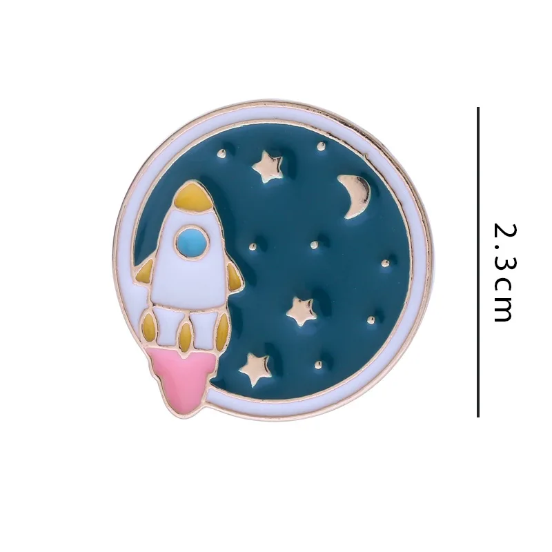 ZY3176C Custom Metal Badge Pins Cosmic Planet Series Personality Brooch DIY Decorative Backpack Clothes Badge Lapel Pin