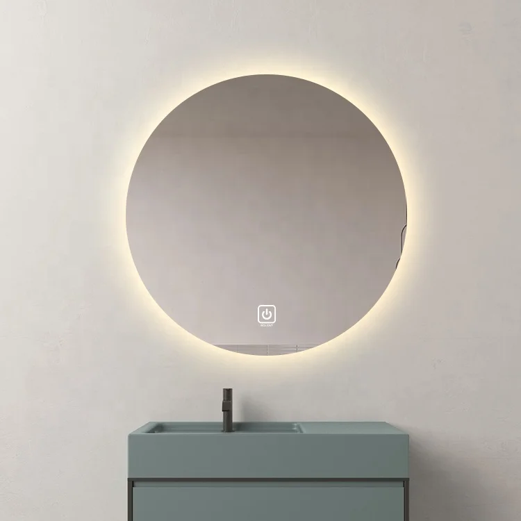 Gold buy  Custom   large Mirror With Lights Fogless Shower Mirror Led Backlit Bath Mirror Round For Home Decoration