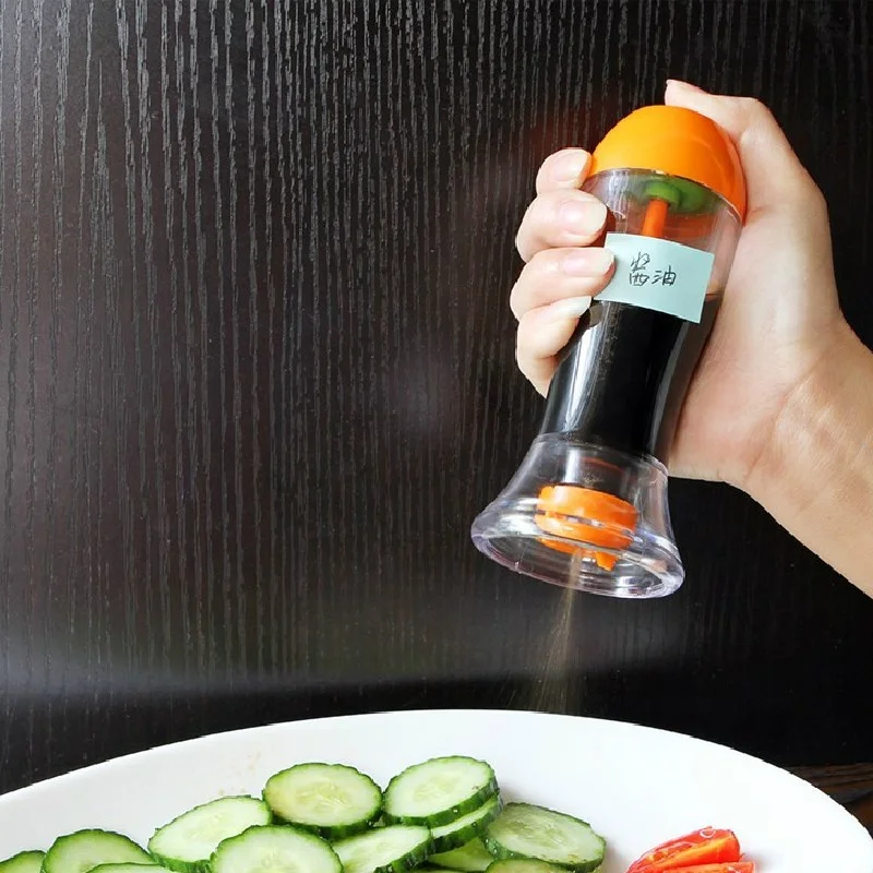 Kitchen Seasoning Bottles Controllable Oil Volume Button Oil Pot Vinegar Soy Sauce Spray Bottle Cooking BBQ CruetH27