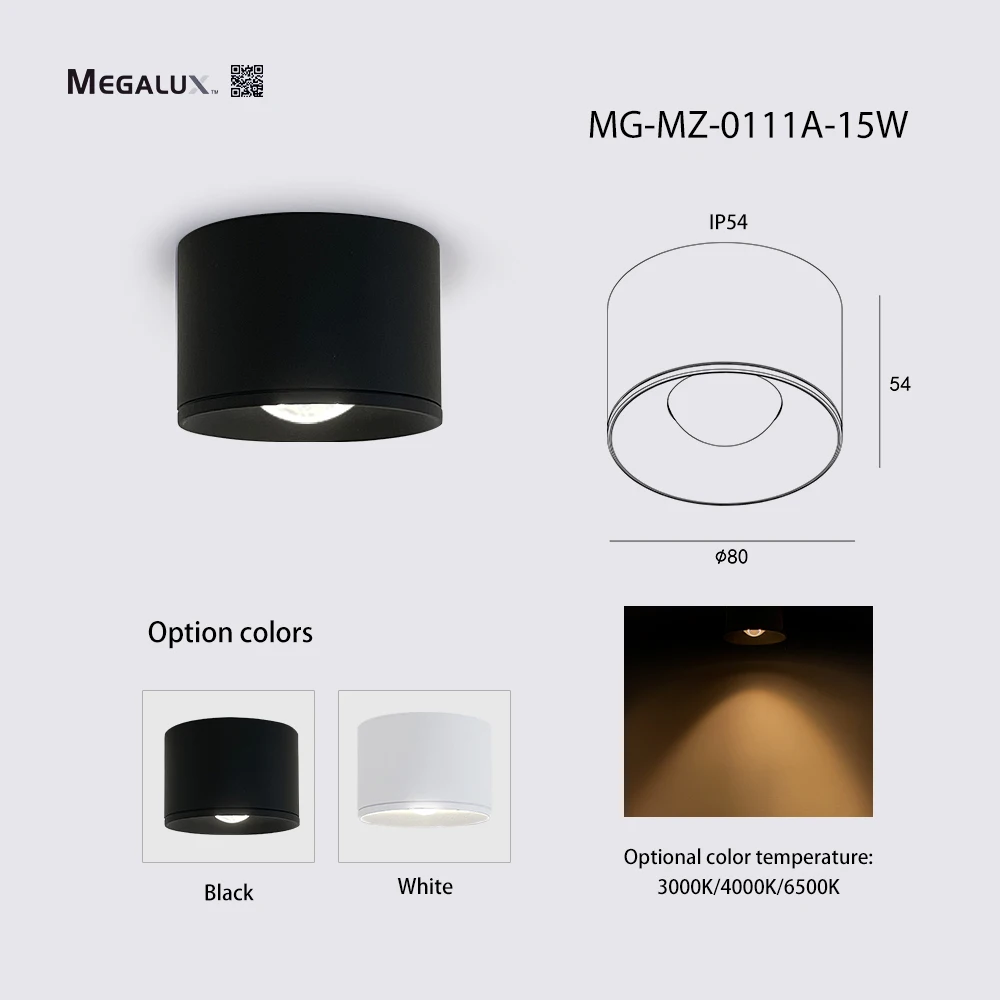 Aluminum Ceiling Recessed Commercial Glass Round 8W 12W 16W indoor IP54 Spotlight LED Spot Light