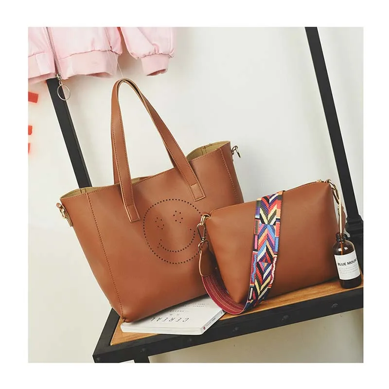 2 шт./компл. большой размер женские сумки из натуральной кожи Дамские кожаные сумки на плечо, сумки в руку, сумки на каждый день; Повседневная женская мягкая подарок большой коричневый мешок