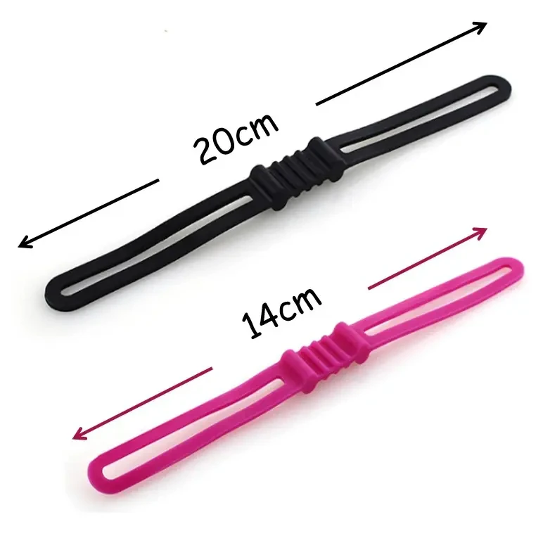 2024 New Silicone Bicycle Elastic Flashlight Torch Mount Fix Bind Tie Holder Buckle Winder Wire Organizer Silicone Cable Tie -