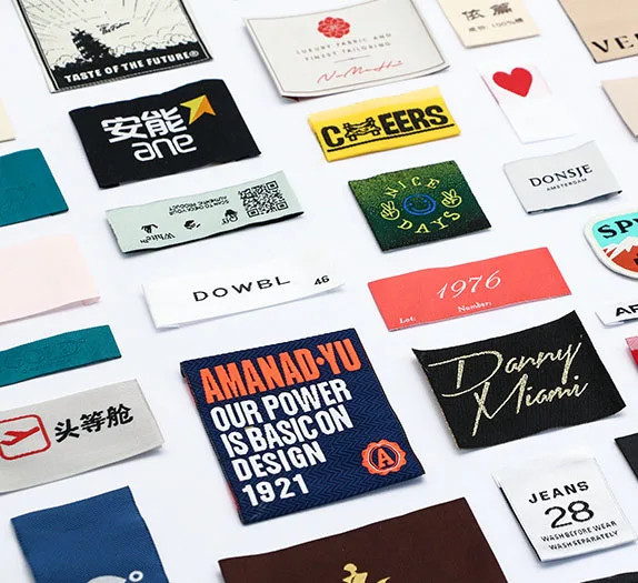 100% Organic Cotton High Density Jacquard Clothes Satin Woven Tag Clothing Woven Labels Custom Private Logo Garment Fabric Label