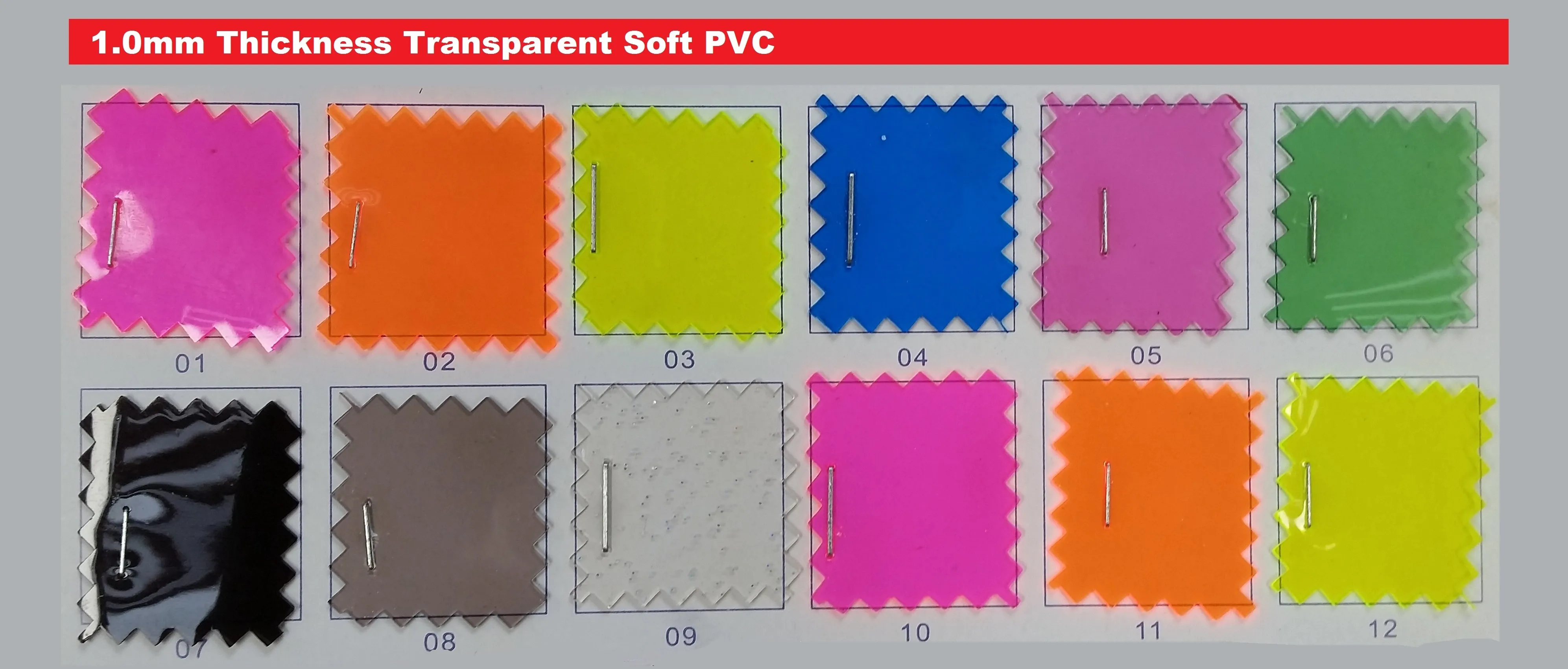 
1.0mm thickness Transparent glossy colored soft PVC film 