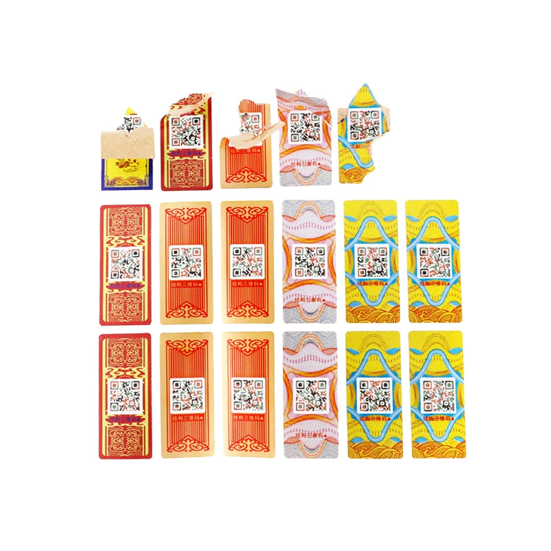 Wholesale Wine Case Tamper Evident Security Tag Custom Anti-counterfeiting Die Cut Self-adhesive qr code Sticker Seal label