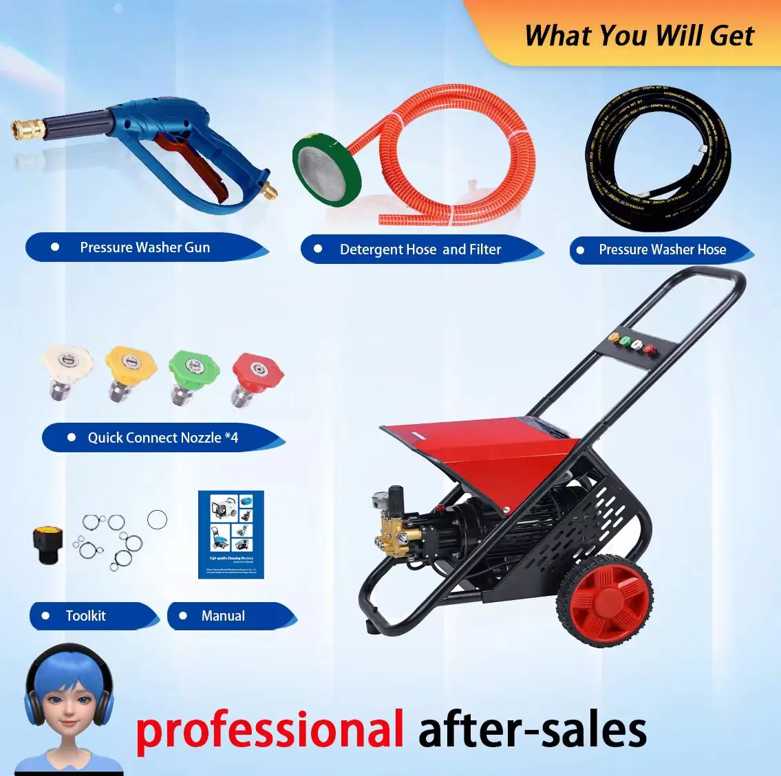 High Pressure Cleaners Car Washing Machine Portable 1.8kW 220V Car Washer Electric