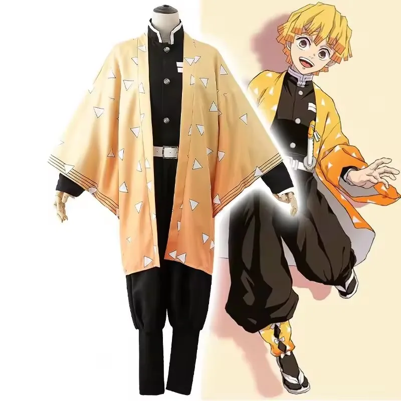 kids chlidren adult Anime Demon Slayer Kimetsu No Yaiba Tanjirou Kamado Nezuko Cosplay Women and Mens Kimono Cosplay Costume Set