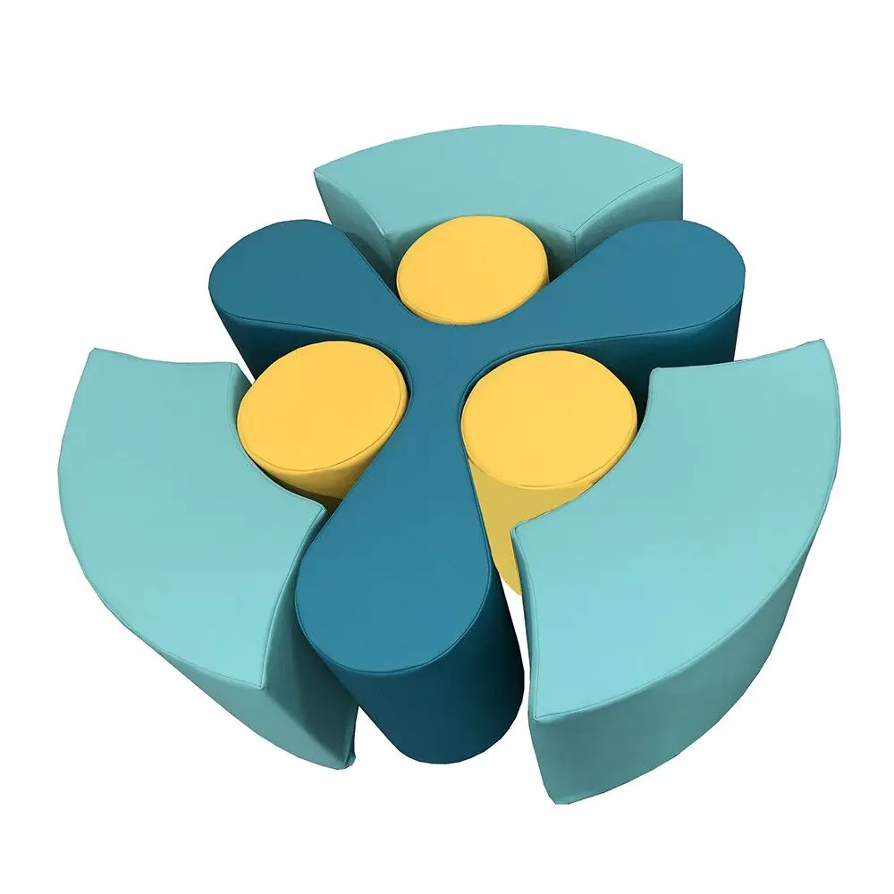 Children play equipment different shape and style PU leather soft touch child play mat for playing,crawling,sitting