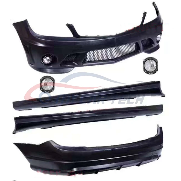 For M-ercedes B-enz C class w204 pre face lift  upgrade C63 AMG bodykit front rear bumper side skirt