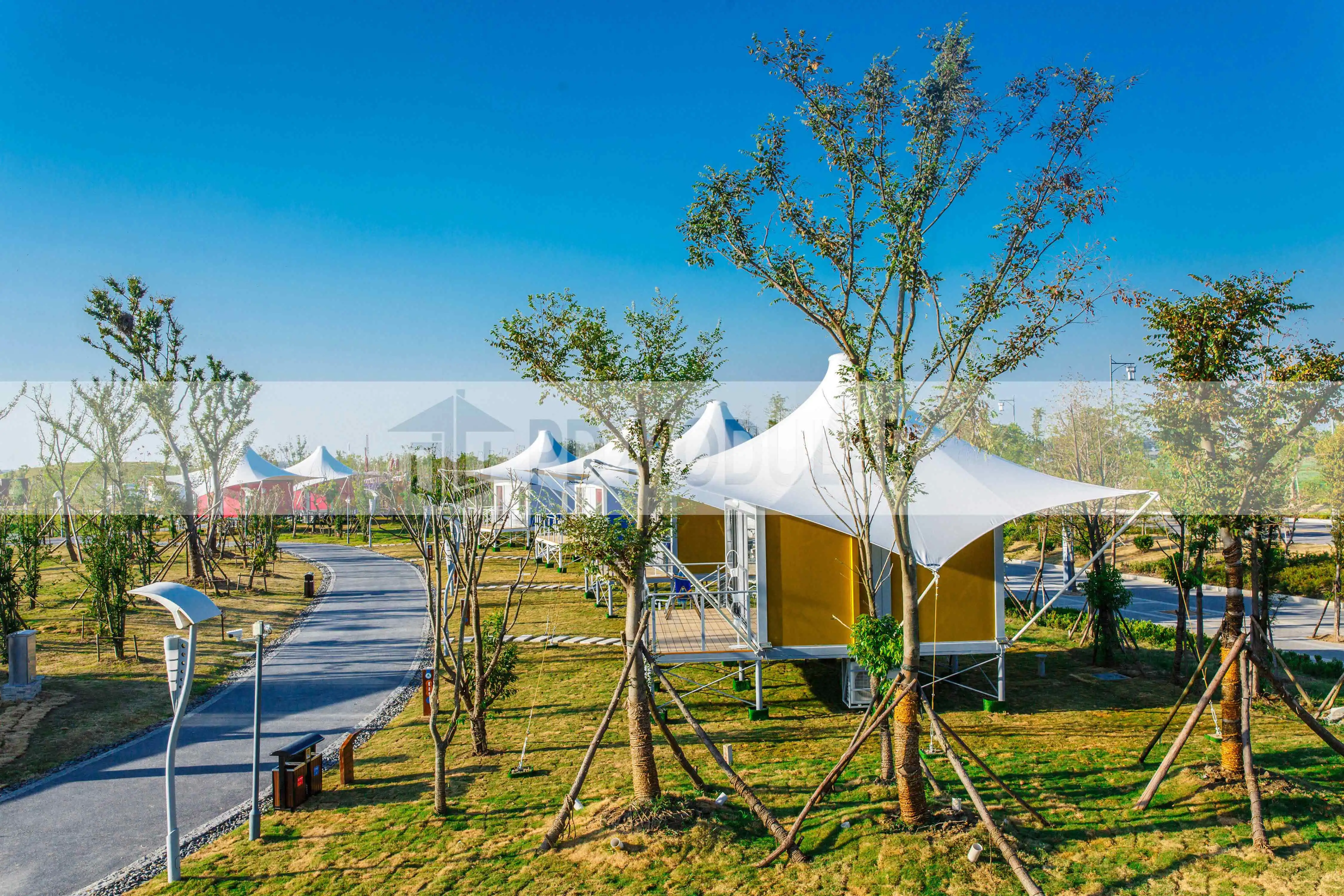 Prefab container house mobile steel structure container tent hotel for family home