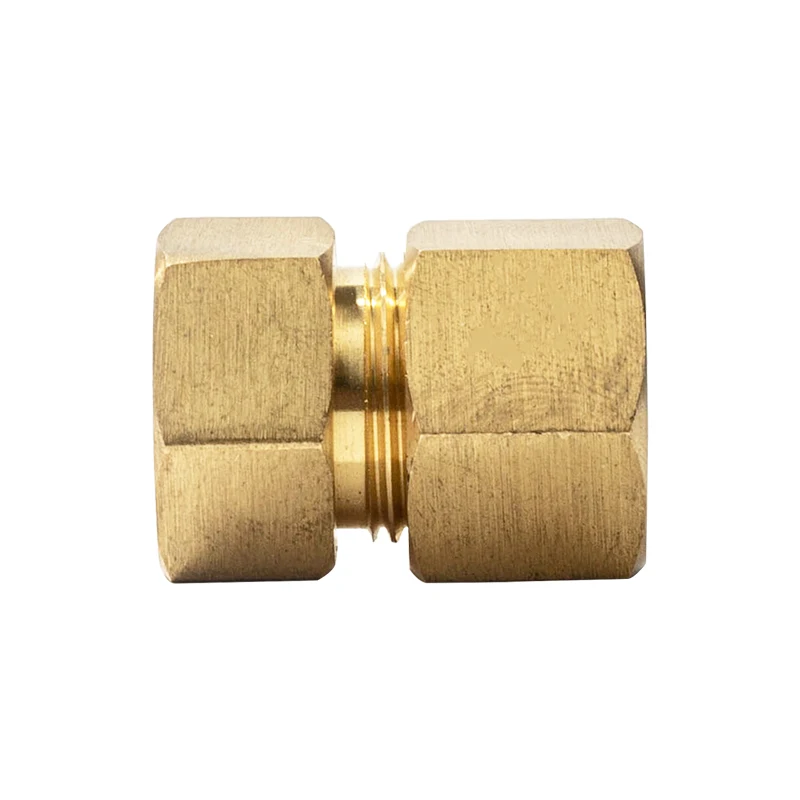 Brass Compression End Insert Hose Connector Fitting Brass Biconical Fitting With Stainless Steel Ring