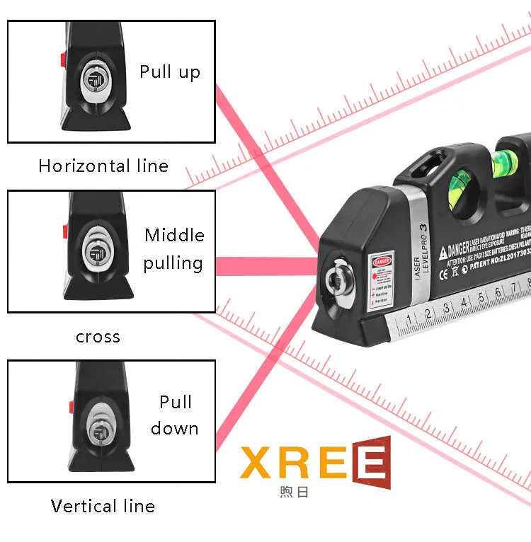 Laser level ruler multifunctional household infrared decoration cross line right angle level high-precision marking device